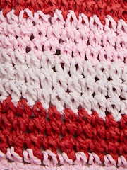 Barbour® Red/Pink Esther Crochet Hat - Image 6 of 6