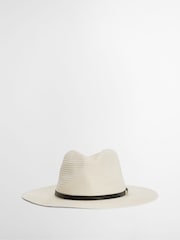 Cream - Barbour® Evelyn Braid Trilby Hat - Bild 1 von 6