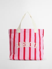 Barbour® Pink Red Emily Stripe Tote Bag - Image 1 of 7