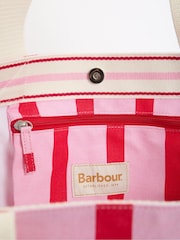 Barbour® Pink Red Emily Stripe Tote Bag - Image 4 of 7