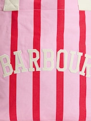 Barbour® Pink Red Emily Stripe Tote Bag - Image 5 of 7