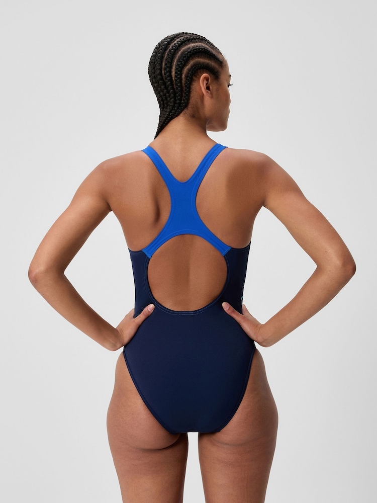 Speedo Blue Medley Logo Medalist One Piece - Image 2 of 6 Speedo Blue Medley Logo Medalist One Piece - Image 2 of 6