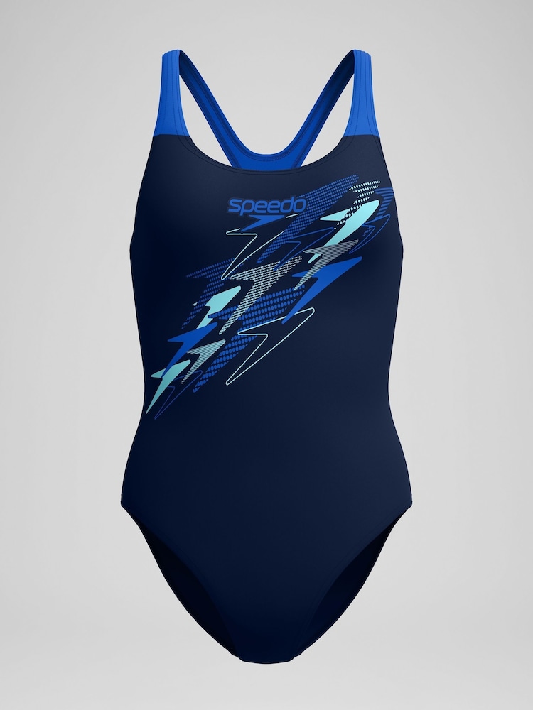 Speedo Blue Medley Logo Medalist One Piece Swimsuit - Image 7 of 7 Speedo Blue Medley Logo Medalist One Piece Swimsuit - Image 7 of 7