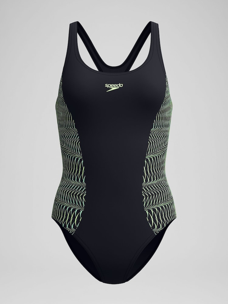 Speedo Black Placement Muscleback One Piece Swimsuit - Image 3 of 3