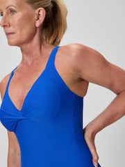 Speedo Blue Solid Cross Knot One Piece Swimsuit - Image 4 of 6