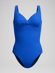 Speedo Blue Solid Cross Knot One Piece Swimsuit - Image 6 of 6