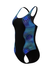 Speedo Black Print Medalist One Piece Swimsuit - Image 8 of 9