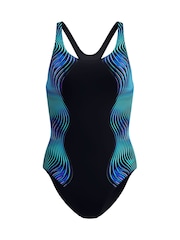 Speedo Black Print Medalist One Piece Swimsuit - Image 9 of 9