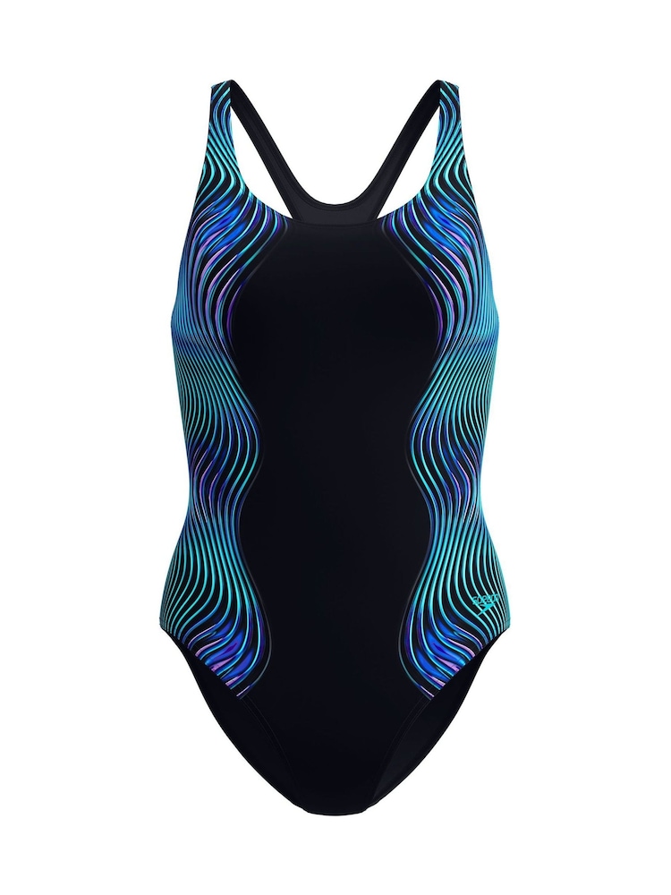 Speedo Black Print Medalist One Piece Swimsuit - Image 9 of 9