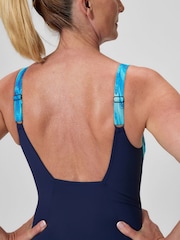 Speedo Blue Print Contour Eclipse One Piece - Image 4 of 5