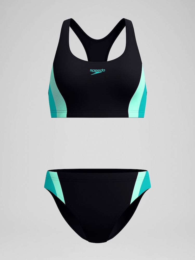 Schwarz - Speedo Colourblock Splice Bikini - Bild 8 von 8