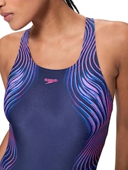 Speedo Blue Print Medalist One Piece Swimsuit - Image 4 of 5