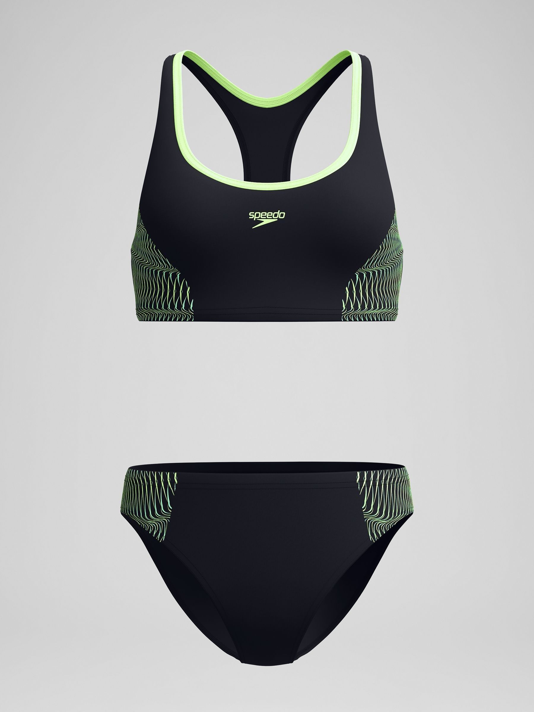 Buy Speedo Black Placement Racerback Two Piece Bikini from Next USA