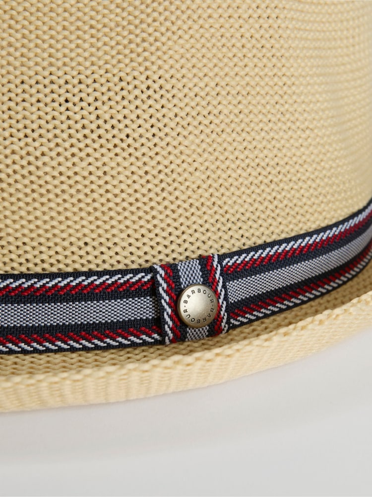 Barbour® Cream Linford Trilby Summer Hat - Image 6 of 6