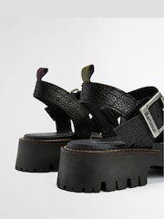 Barbour® Black Gabby Sandals - Image 8 of 9