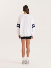 4th & Reckless White Oversized Sports Club Slogan Sweatshirt - Image 3 of 5