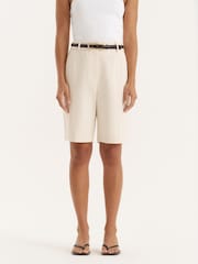 4th & Reckless Cream Tailored Longline Cargo Shorts - Image 1 of 5