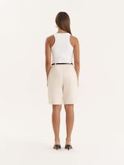 4th & Reckless Cream Tailored Longline Cargo Shorts - Image 2 of 5