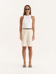 4th & Reckless Cream Tailored Longline Cargo Shorts - Image 3 of 5