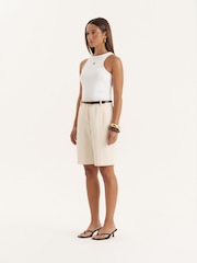 4th & Reckless Cream Tailored Longline Cargo Shorts - Image 4 of 5