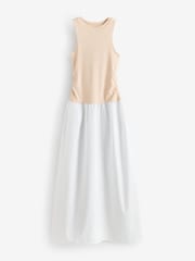 4th & Reckless Natural Beige Constrast Sleeveless Drop Waist Maxi Dress - Image 6 of 6