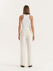 4th & Reckless Cream Wide Leg Tailored Trousers - Image 2 of 7
