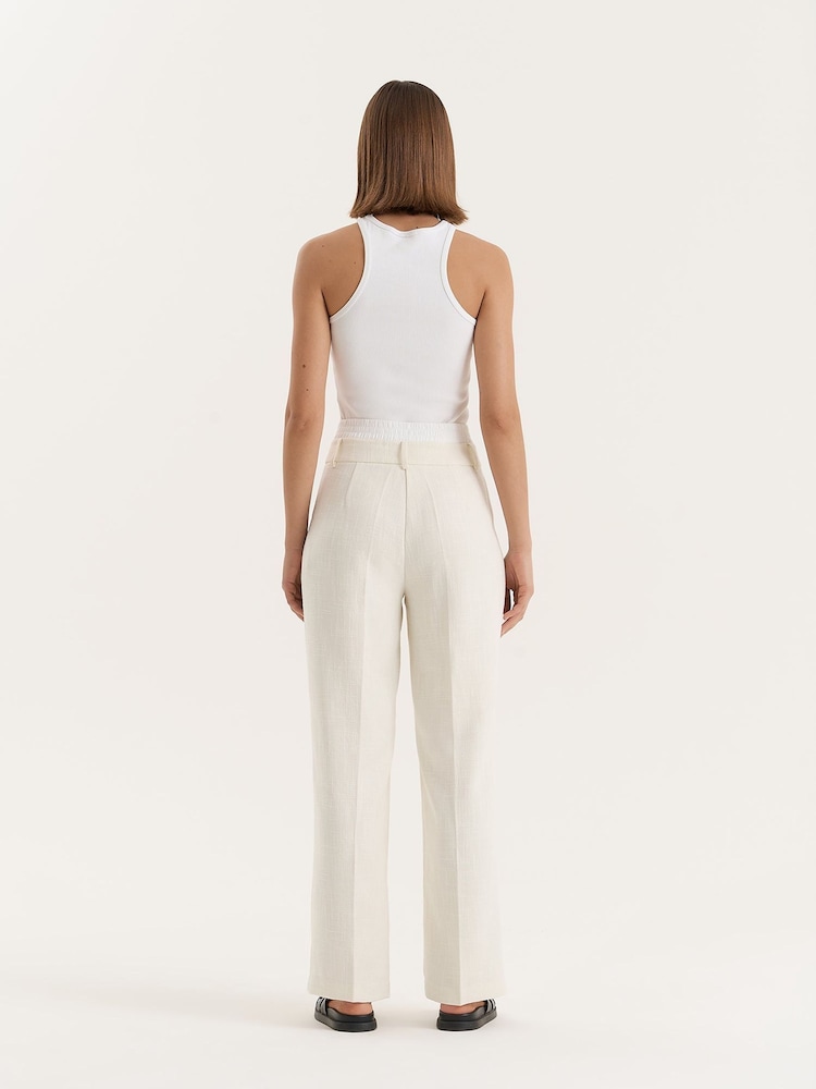 4th & Reckless Cream Wide Leg Tailored Trousers - Image 2 of 7