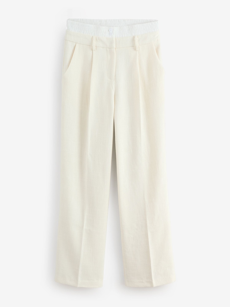 4th & Reckless Cream Wide Leg Tailored Trousers - Image 7 of 7