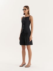4th & Reckless Black Square Neckline Tailored Waistcoat - Image 2 of 4