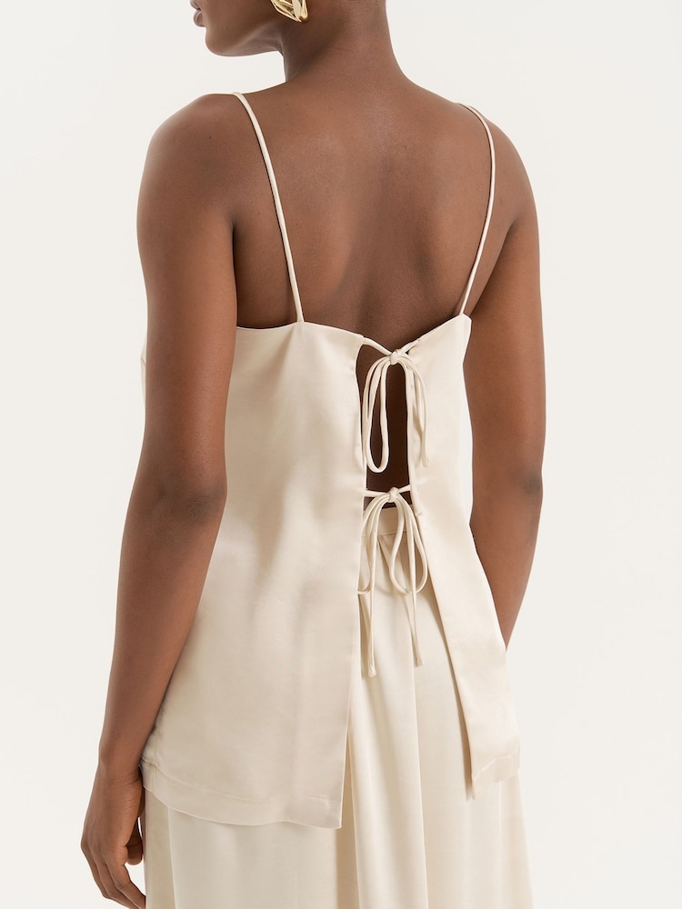 4th & Reckless Cream Satin Square Neck Cami Top - Image 2 of 6