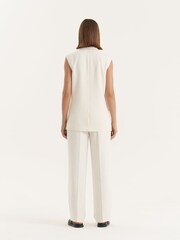 4th & Reckless Cream Double Breasted Longline Waistcoat - Image 2 of 7