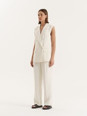 4th & Reckless Cream Double Breasted Longline Waistcoat - Image 4 of 7