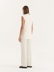 4th & Reckless Cream Double Breasted Longline Waistcoat - Image 5 of 7