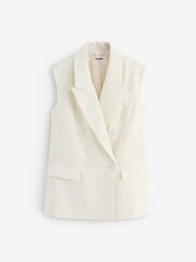 4th & Reckless Cream Double Breasted Longline Waistcoat - Image 7 of 7
