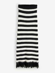 4th & Reckless Cream Striped Knitted Tassel Trim Maxi Skirt - Image 7 of 7