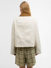 Barbour® Cream Cropped Beadnell Casual Jacket - Image 3 of 8