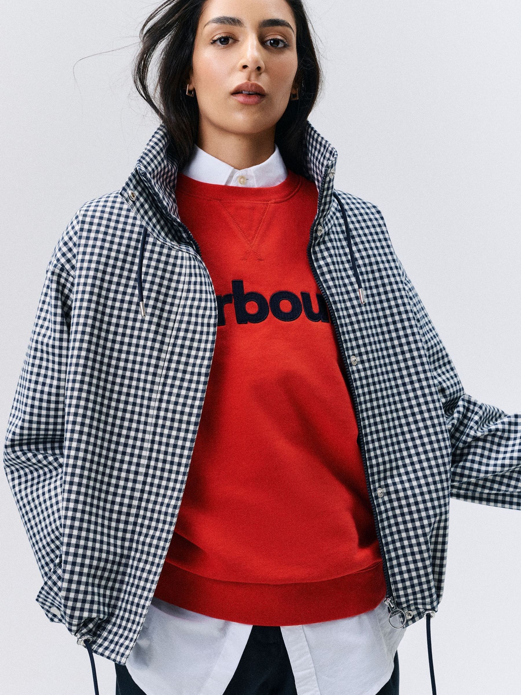 Buy Barbour® Blue Bronwyn Check Showerproof Jacket from Next