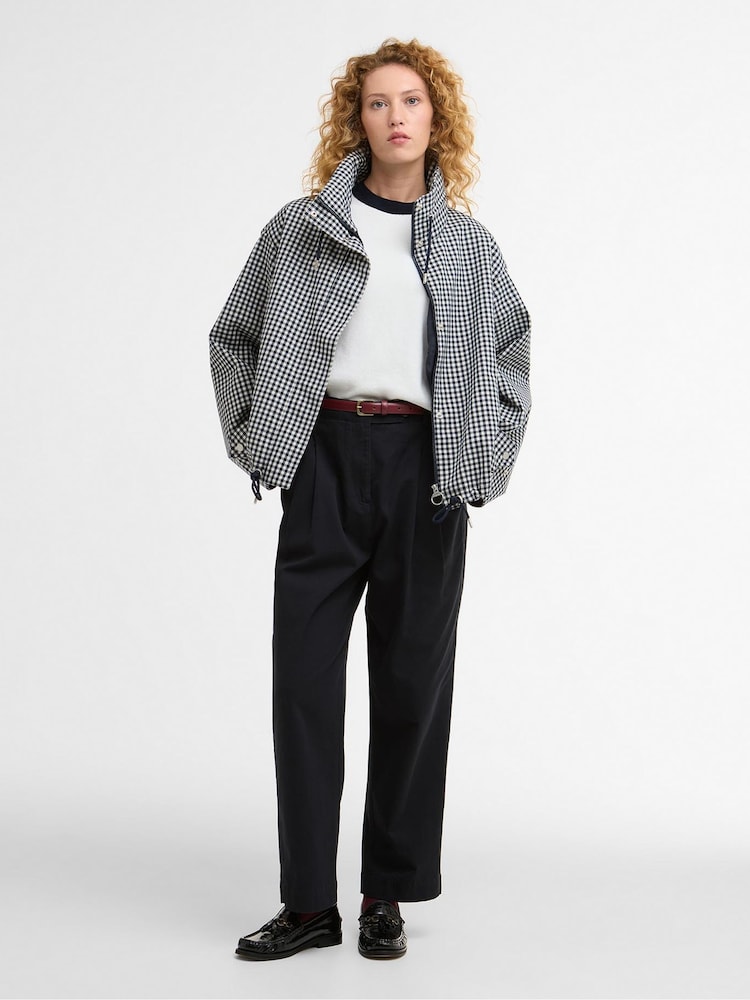 Barbour® Blue Bronwyn Check Showerproof Jacket - Image 2 of 7