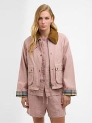 Barbour® Gardenia Pink Cropped Beadnell Casual Jacket - Image 1 of 9