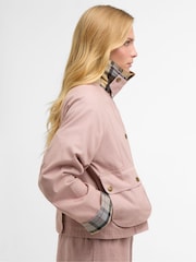 Barbour® Gardenia Pink Cropped Beadnell Casual Jacket - Image 6 of 9