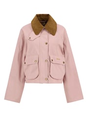 Barbour® Gardenia Pink Cropped Beadnell Casual Jacket - Image 8 of 9