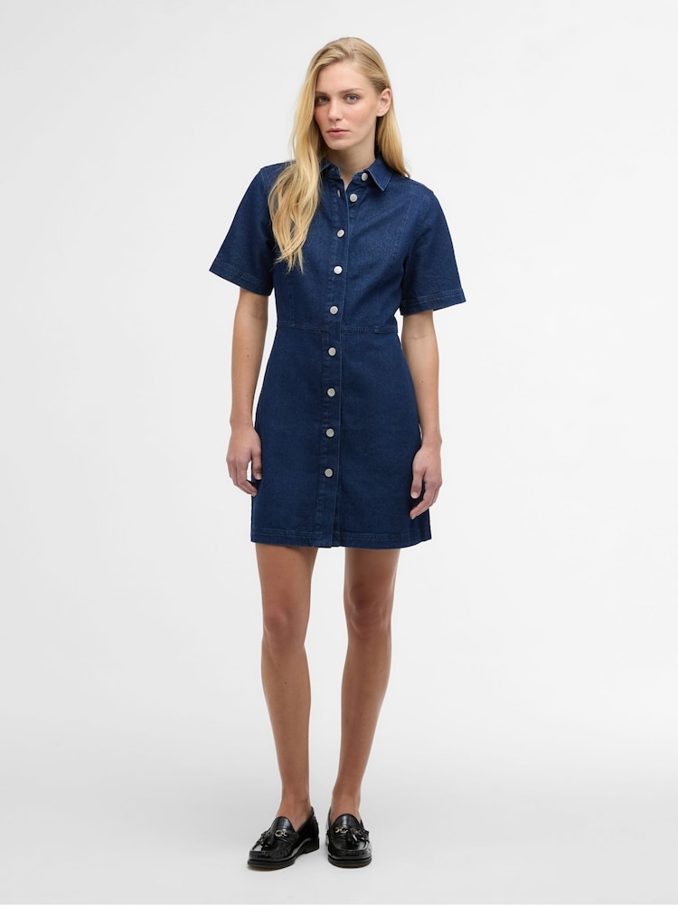 Barbour Natural Maia Denim Mini Dress - Image 1 of 7
