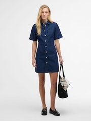 Barbour Natural Maia Denim Mini Dress - Image 2 of 7