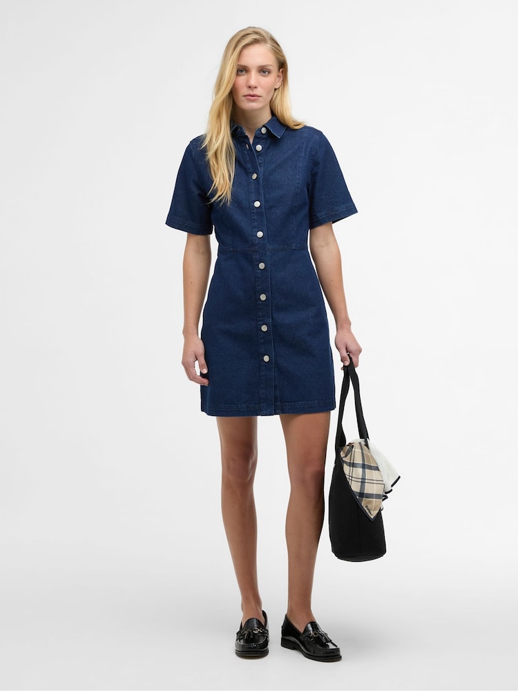 Barbour Natural Maia Denim Mini Dress - Image 2 of 7