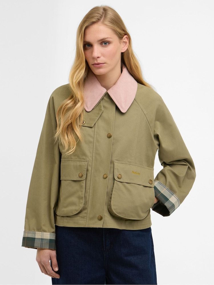 Barbour® Green Cropped Beadnell Casual Jacket - Image 1 of 9