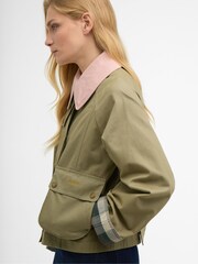 Barbour® Green Cropped Beadnell Casual Jacket - Image 4 of 9