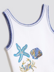 River Island White Girls Sequin Starfish Print Tank Top - Image 2 of 4