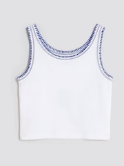 River Island White Girls Sequin Starfish Print Tank Top - Image 3 of 4