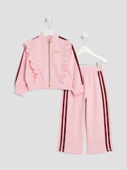 River Island Pink Girls Frill Tracksuits Set - Image 1 of 5