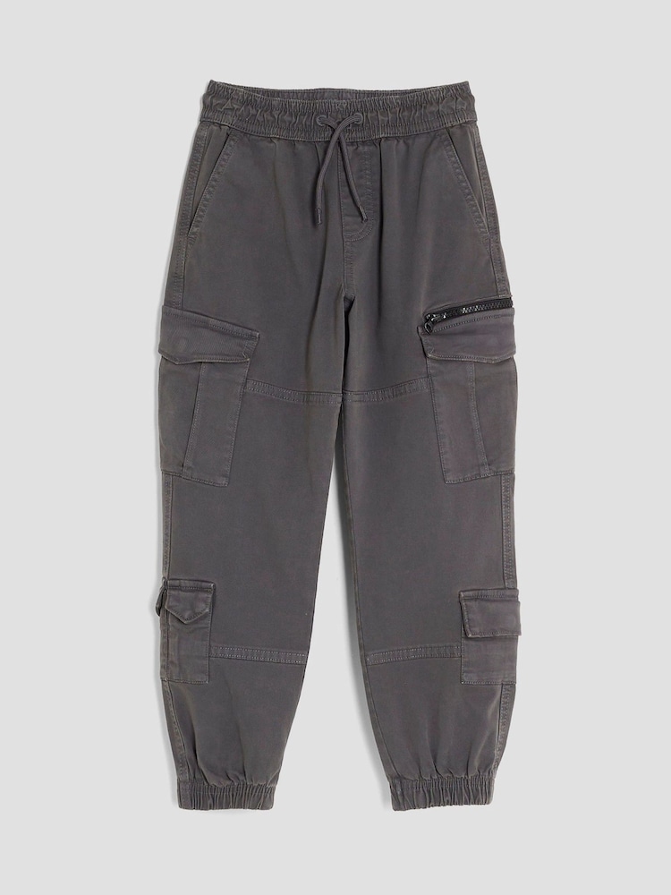 River Island Grey Boys Cargo Trousers - Image 1 of 8